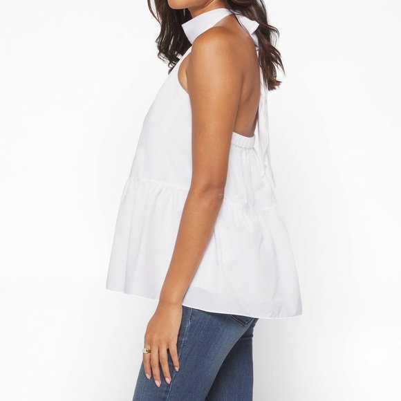 Theory White Tiered Halter Top. Pre-Owned. - Picture 5 of 14
